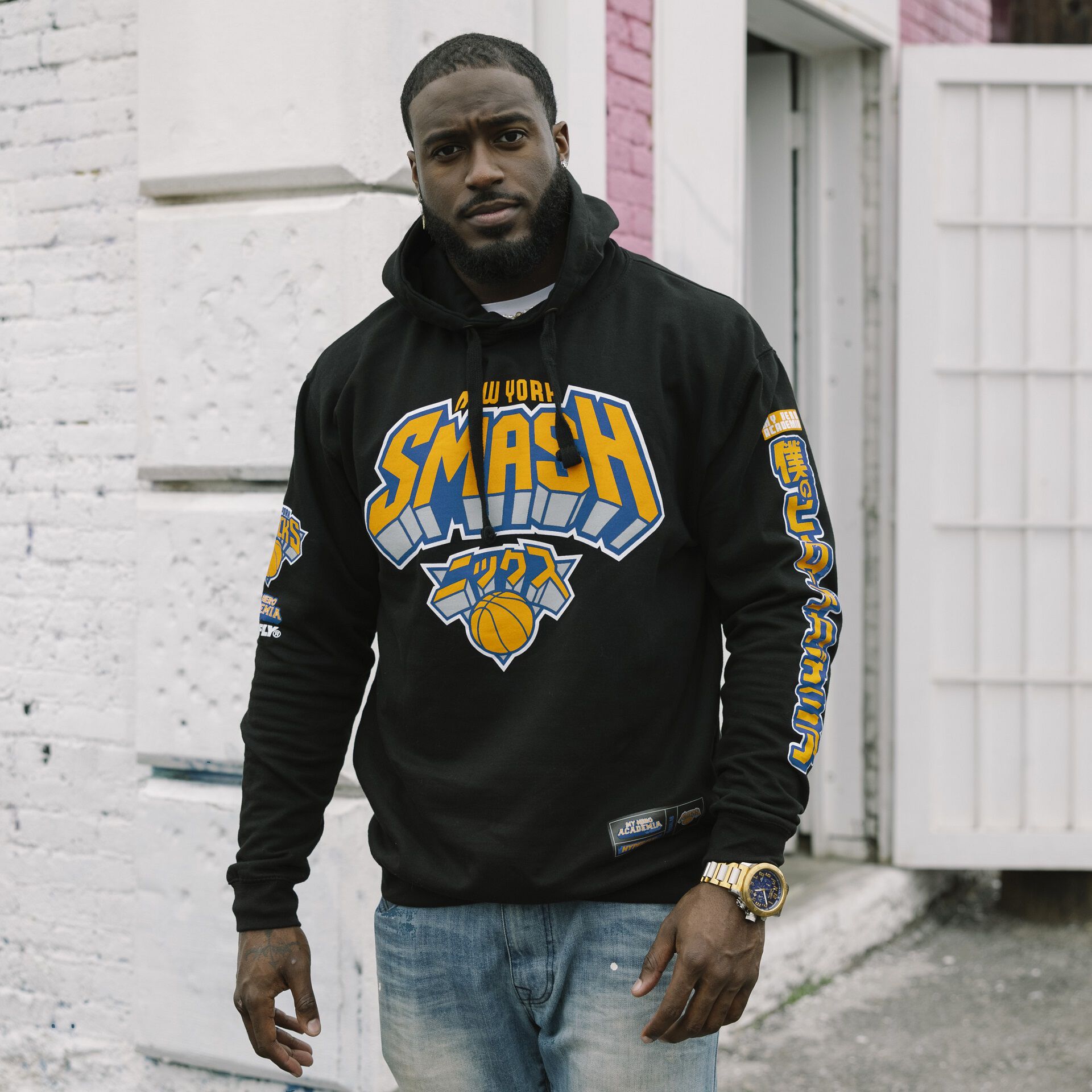 My Hero Academia x Hyperfly x NBA - New York Knicks All Might Hoodie