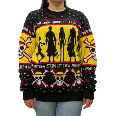 One Piece - Straw Hat Crew Silhouette Holiday Sweater