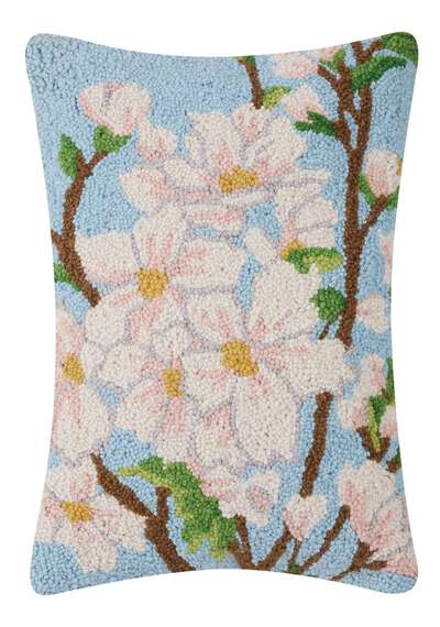 Sakura Hooked Wool Decorative Pillow