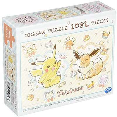 Pokemon - Pikachu and Eevee Crayon Art 108 Piece Jigsaw Puzzle