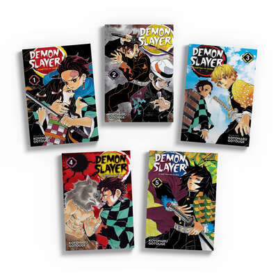 Demon Slayer: Kimetsu no Yaiba Manga (1-5) Bundle