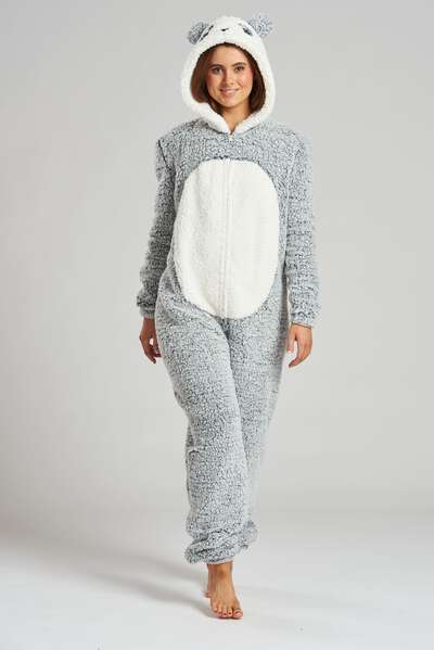 Grey Panda Luxury Fleece Onesie
