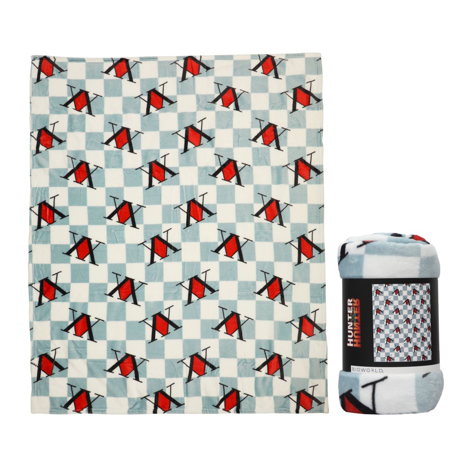 hunter-x-hunter-logo-checkered-throw-blanket