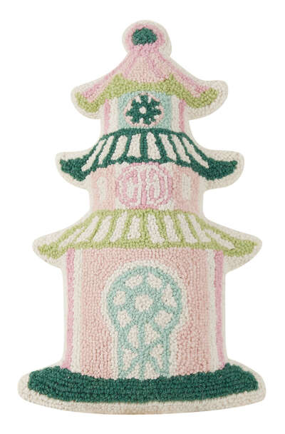 Pagoda Mini Hooked Wool Decorative Pillow