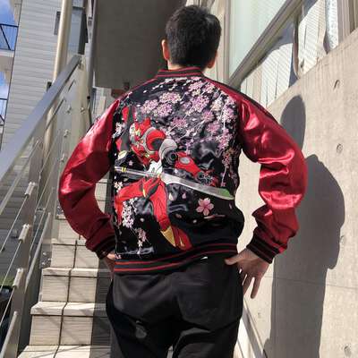 Rebuild of Evangelion - EVA-02 & Asuka Cherry Blossoms Reversible Satin Jacket - Crunchyroll Exclusive