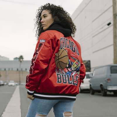 My Hero Academia x Hyperfly x NBA - All Might Chicago Bulls Satin Jacket